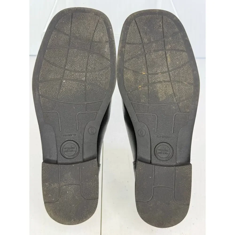 Wonder Nation Kids Slip On Dress Shoes Black Size 6 Church Wedding Communion